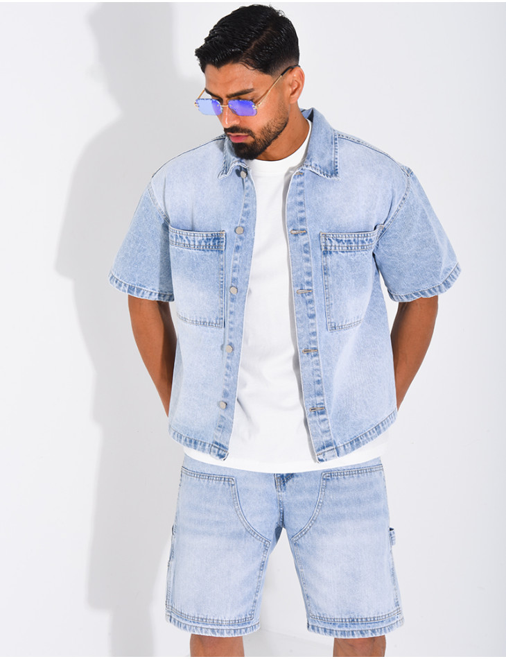 Ensemble en jeans short et chemise