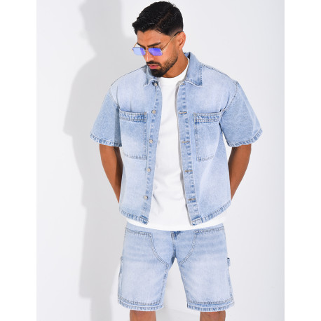 Ensemble en jeans short et chemise