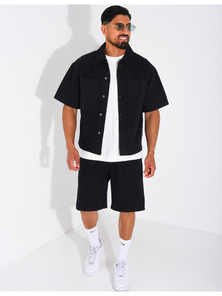 Ensemble en jeans short et chemise