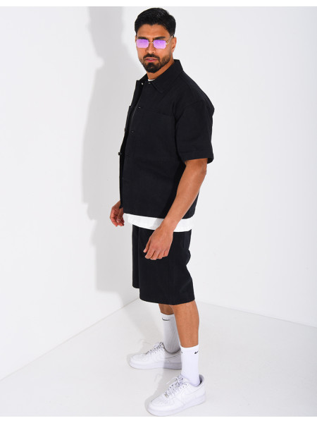 Ensemble en jeans short et chemise