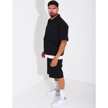 Ensemble en jeans short et chemise