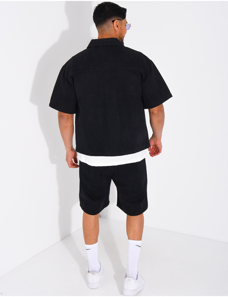 Ensemble en jeans short et chemise