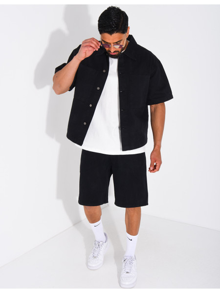 Ensemble en jeans short et chemise