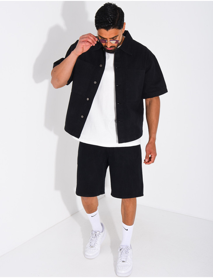 Ensemble en jeans short et chemise