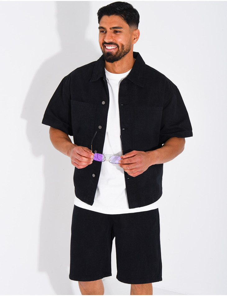 Ensemble en jeans short et chemise