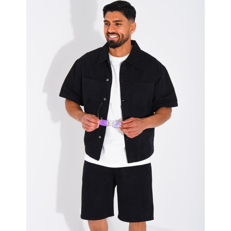 Ensemble en jeans short et chemise