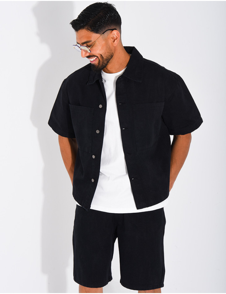 Ensemble en jeans short et chemise