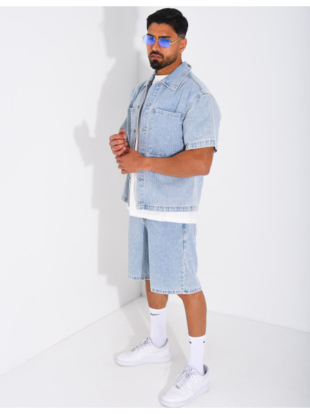 Ensemble en jeans short et chemise