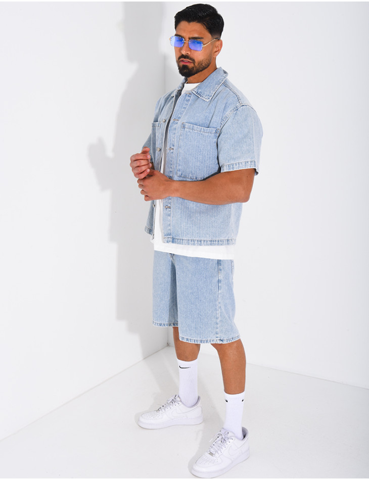 Ensemble en jeans short et chemise