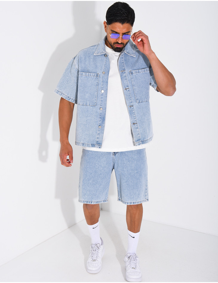 Ensemble en jeans short et chemise