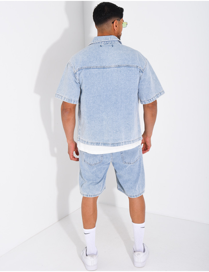 Ensemble en jeans short et chemise