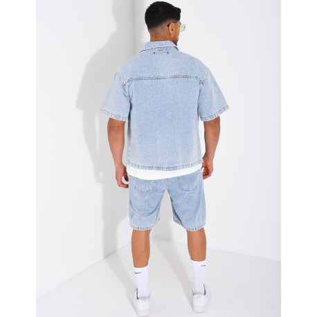 Ensemble en jeans short et chemise