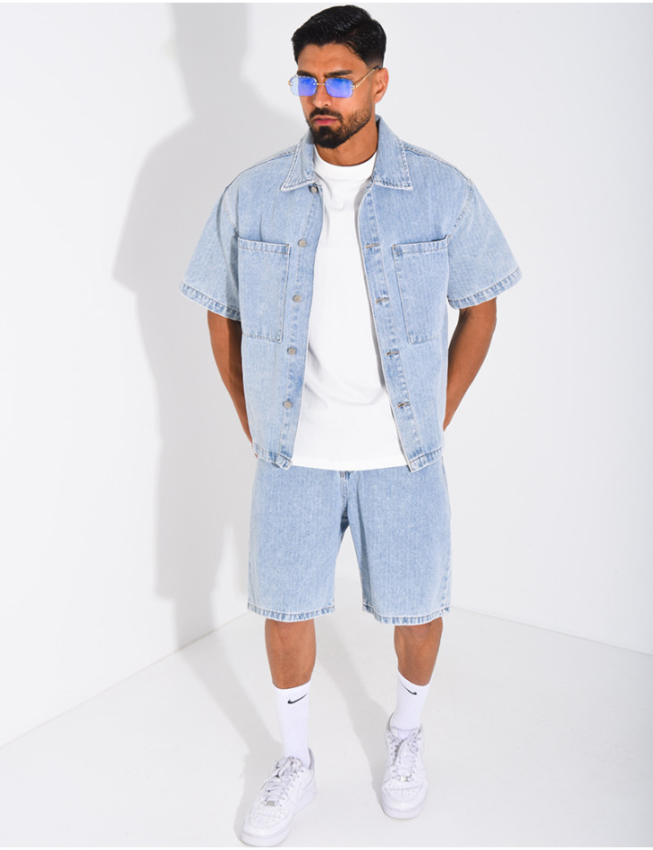 Ensemble en jeans short et chemise