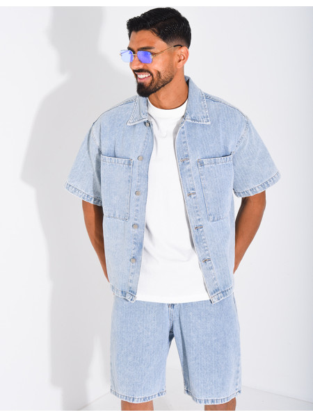 Ensemble en jeans short et chemise