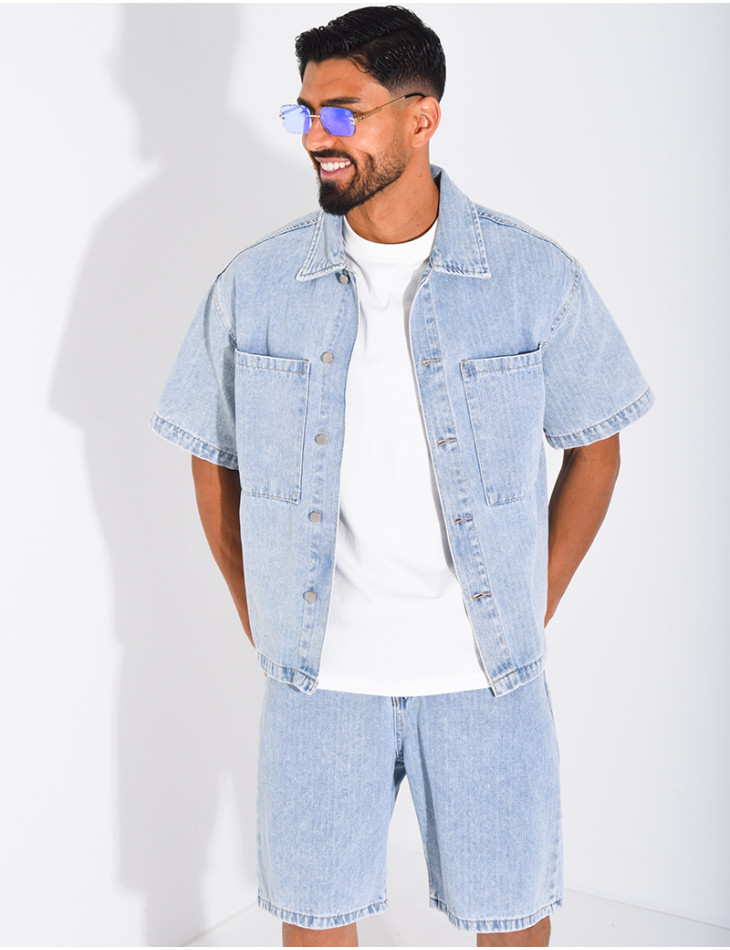 Ensemble en jeans short et chemise
