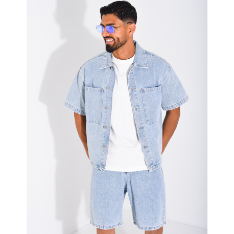 Ensemble en jeans short et chemise