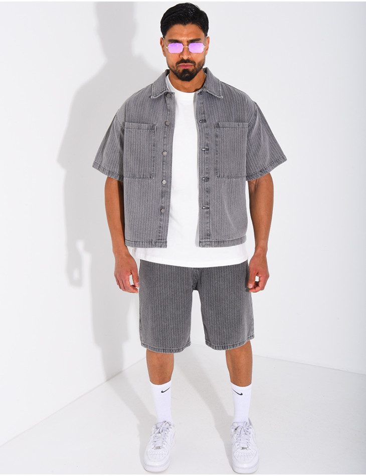 Ensemble en jeans short et chemise
