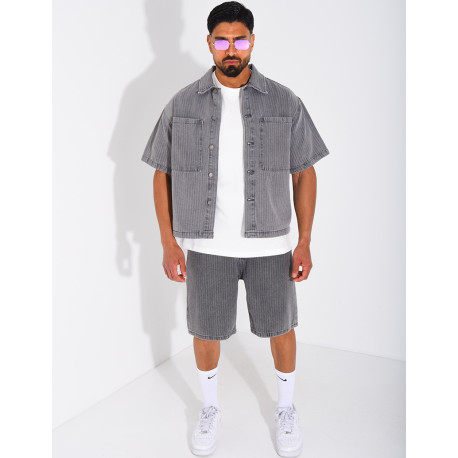 Ensemble en jeans short et chemise