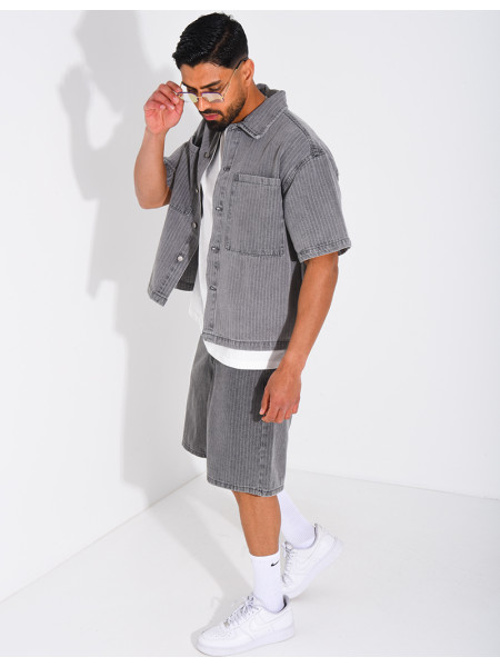 Ensemble en jeans short et chemise