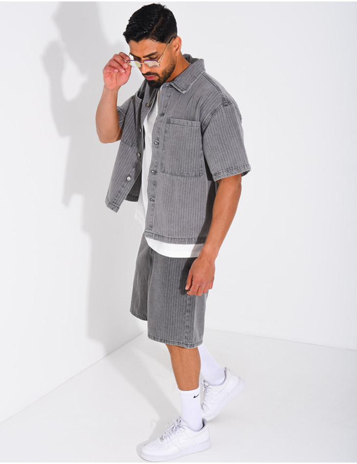 Ensemble en jeans short et chemise