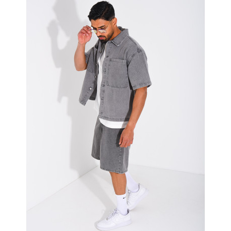 Ensemble en jeans short et chemise