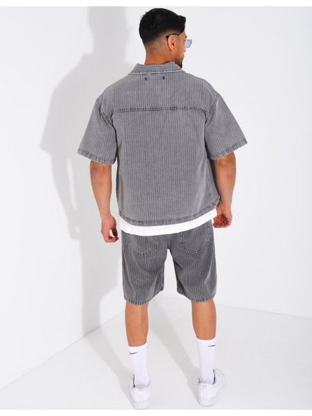 Ensemble en jeans short et chemise