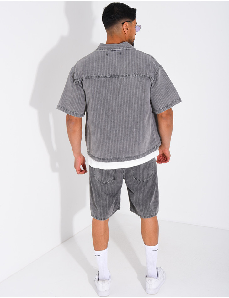 Ensemble en jeans short et chemise
