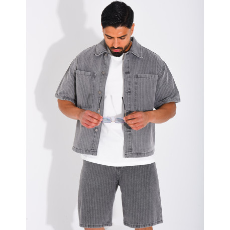 Ensemble en jeans short et chemise