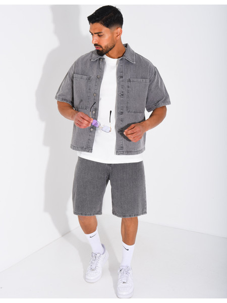 Ensemble en jeans short et chemise