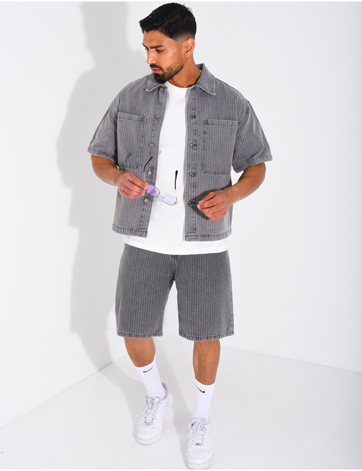 Ensemble en jeans short et chemise