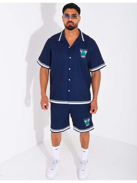 Ensemble short et chemise "Monaco Côte d'Azur"