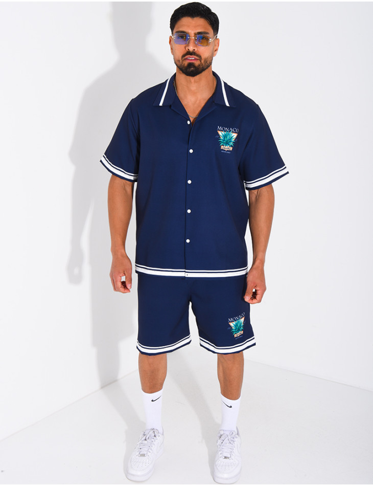 Ensemble short et chemise "Monaco Côte d'Azur"