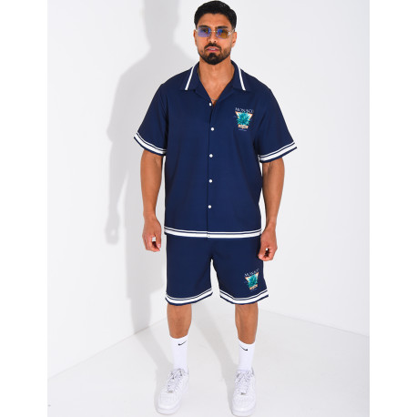 Ensemble short et chemise "Monaco Côte d'Azur"