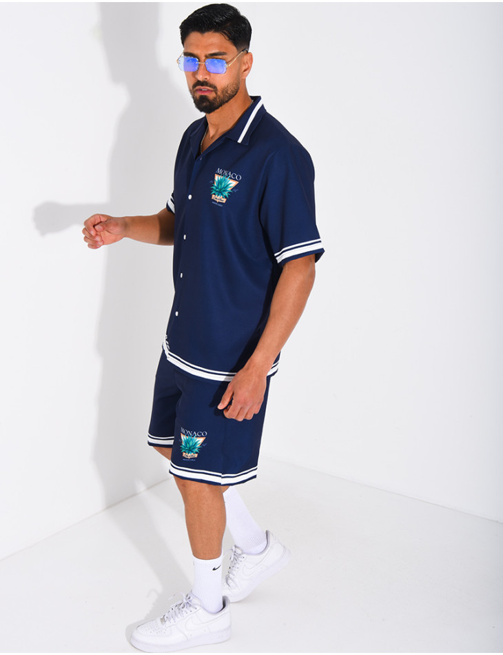 Ensemble short et chemise "Monaco Côte d'Azur"