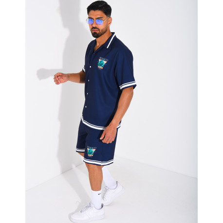 Ensemble short et chemise "Monaco Côte d'Azur"