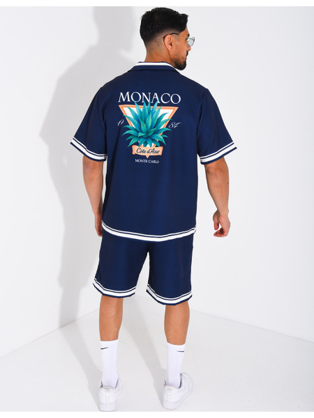 Ensemble short et chemise "Monaco Côte d'Azur"
