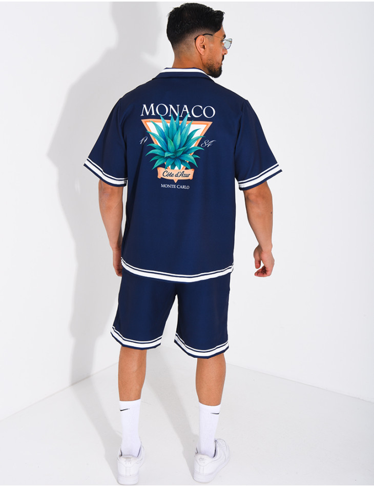 Ensemble short et chemise "Monaco Côte d'Azur"