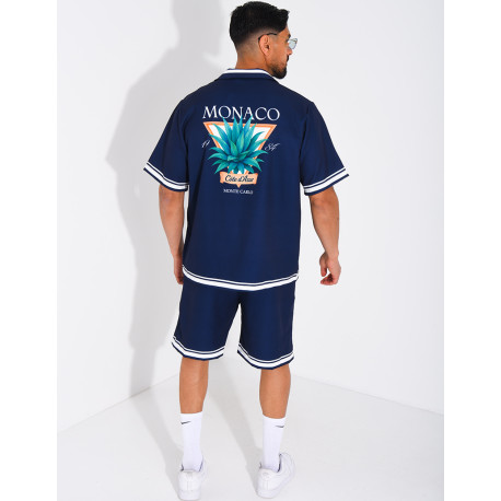 Ensemble short et chemise "Monaco Côte d'Azur"