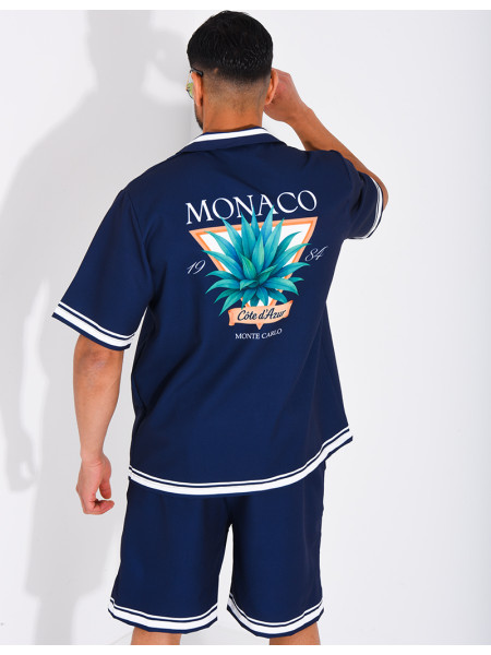 Ensemble short et chemise "Monaco Côte d'Azur"