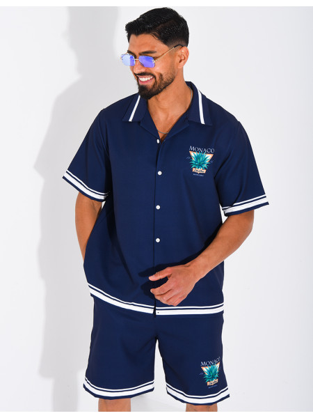 Ensemble short et chemise "Monaco Côte d'Azur"