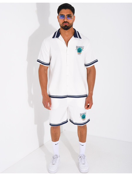 Ensemble short et chemise "Monaco Côte d'Azur"