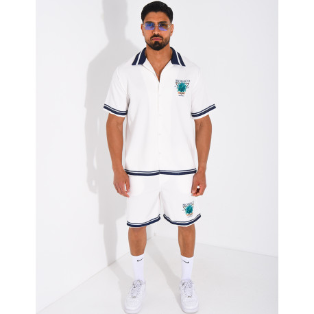 Ensemble short et chemise "Monaco Côte d'Azur"