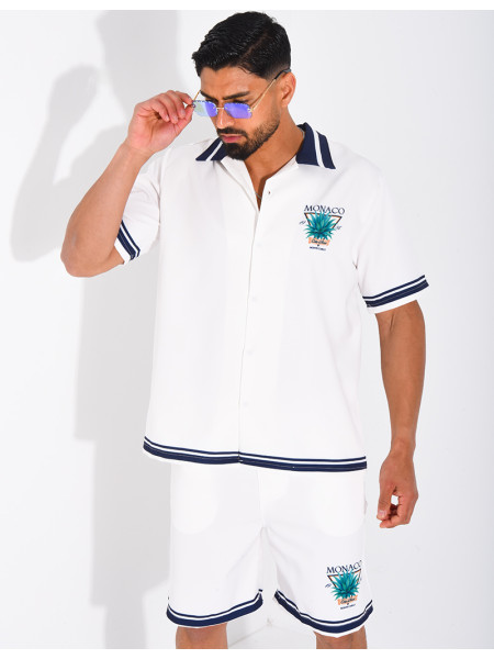 Ensemble short et chemise "Monaco Côte d'Azur"