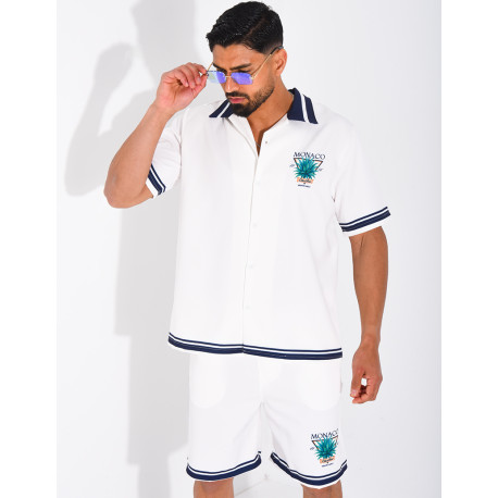 Ensemble short et chemise "Monaco Côte d'Azur"