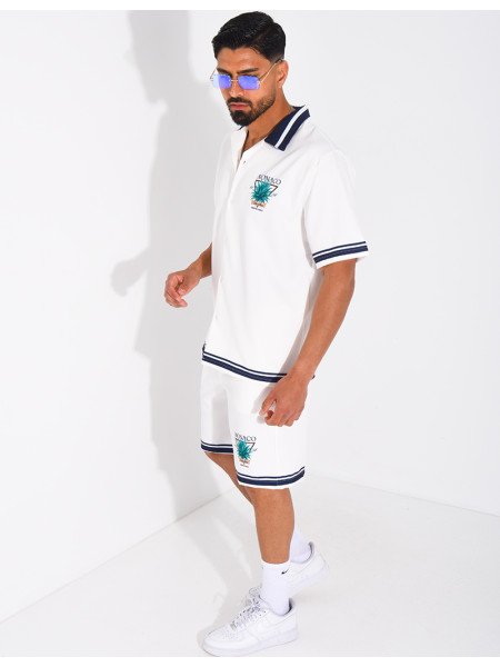 Ensemble short et chemise "Monaco Côte d'Azur"