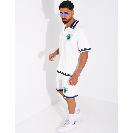 Ensemble short et chemise "Monaco Côte d'Azur"