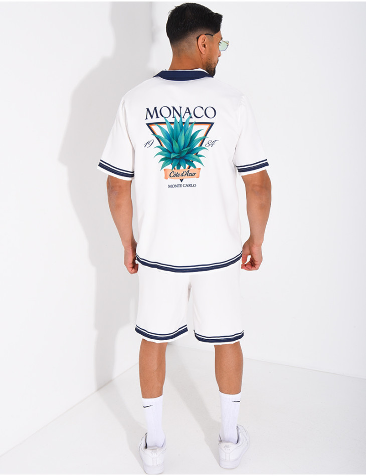 Ensemble short et chemise "Monaco Côte d'Azur"