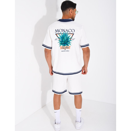 Ensemble short et chemise "Monaco Côte d'Azur"
