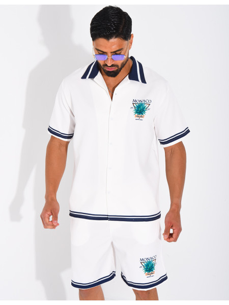 Ensemble short et chemise "Monaco Côte d'Azur"