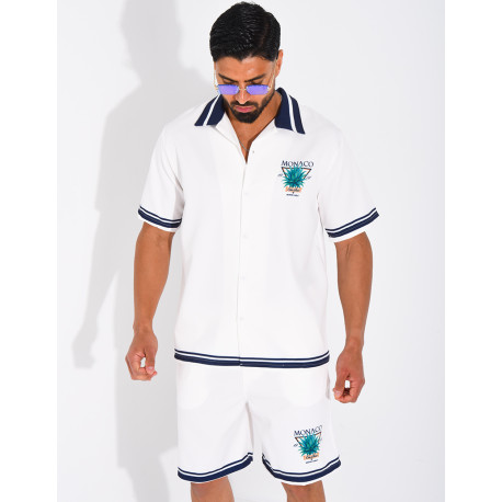 Ensemble short et chemise "Monaco Côte d'Azur"